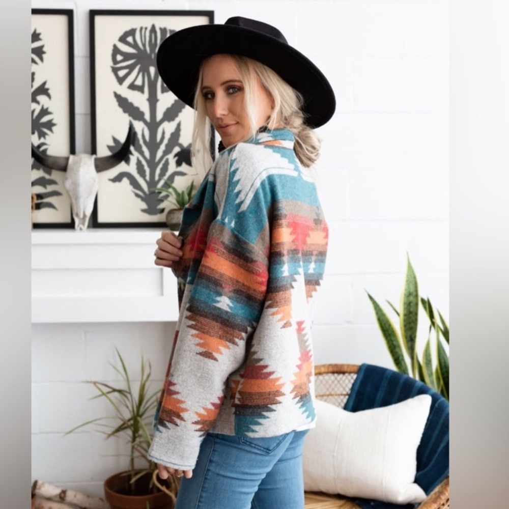 Blue B Collection Aztec Pattern Jacket | Small - image 2